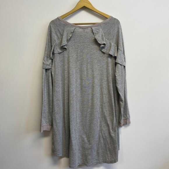 Umgee Gray Ruffle Long Sleeve Dress - Picture 8 of 11